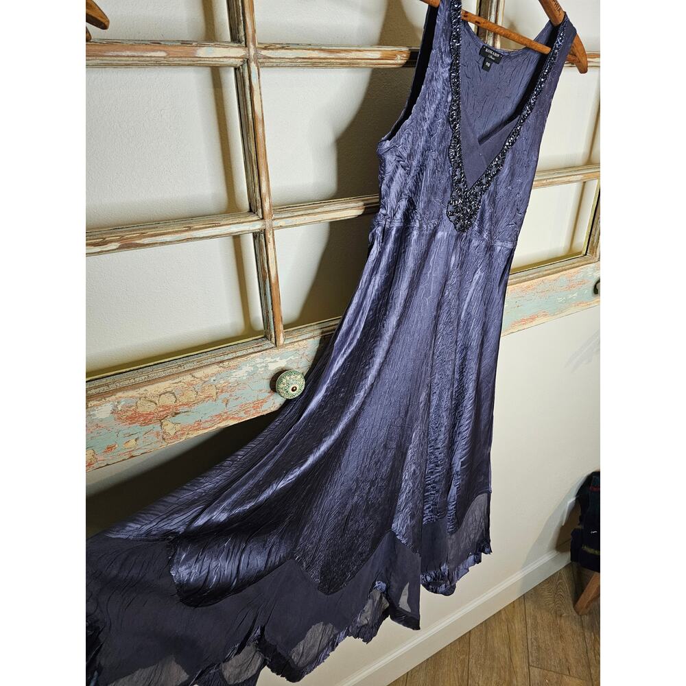 Komarov Blue Sleeveless lightweight Handkerchief Hem Ladies Dress size Small - Picture 6 of 13
